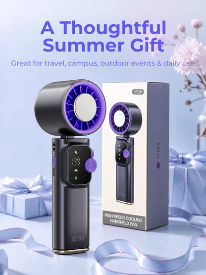 199-Level Precise Wind Control Cordless Wireless Portable Cooling Ice Fan - Foldable, Adjustable, Automatic Settings, Airflow Enhancer for Summer Travel & Outdoor Household Appliance Essential